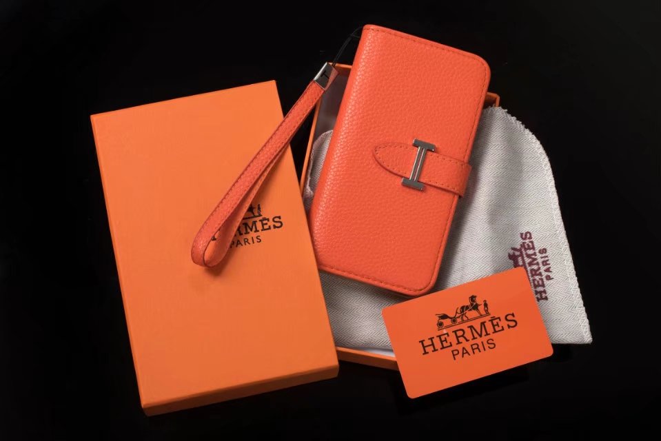ブランド Hermes iphoneケース 女性向け 手帳型 オシャレ ギャラクシー s9+/s9/s8+/s8 カバー 革製 スタンド付き