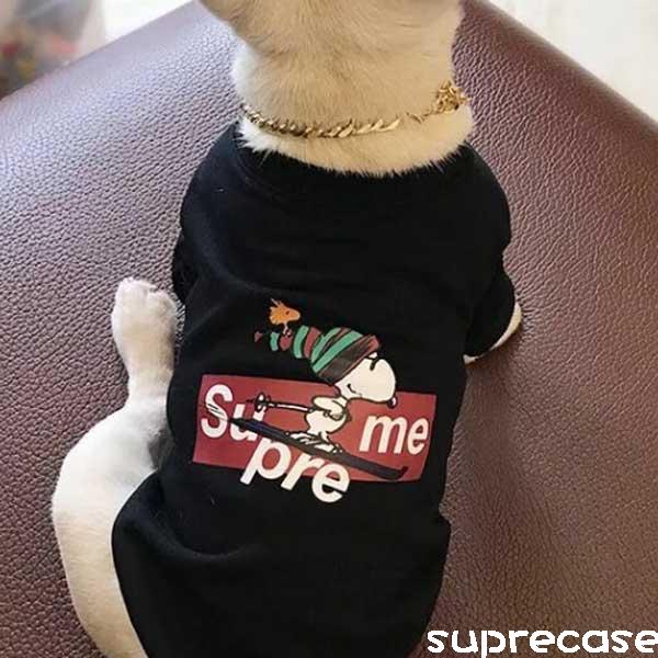Supreme 犬服 ドッグウェア ペット服 シュプリーム犬用 コピー スヌーピー Snoopy パーカー ペット服