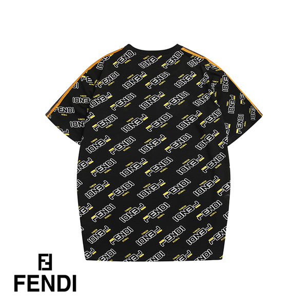 フェンディ Tシャツ ブラント tシャツ カジュアル FENDI 半袖 ペア Tshirt コピー 刺繍ロゴ
