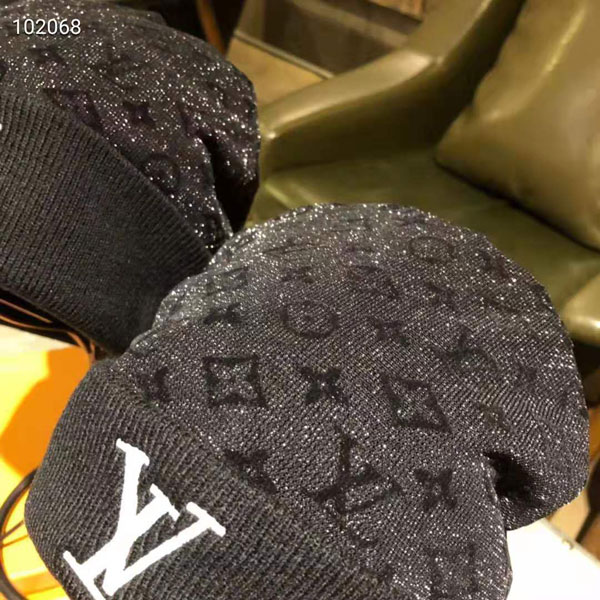 ルイヴィトン ニット帽 モノグラム lv 帽子 ブラント ニットキャップ ヴィトン 刺繍 ロゴ