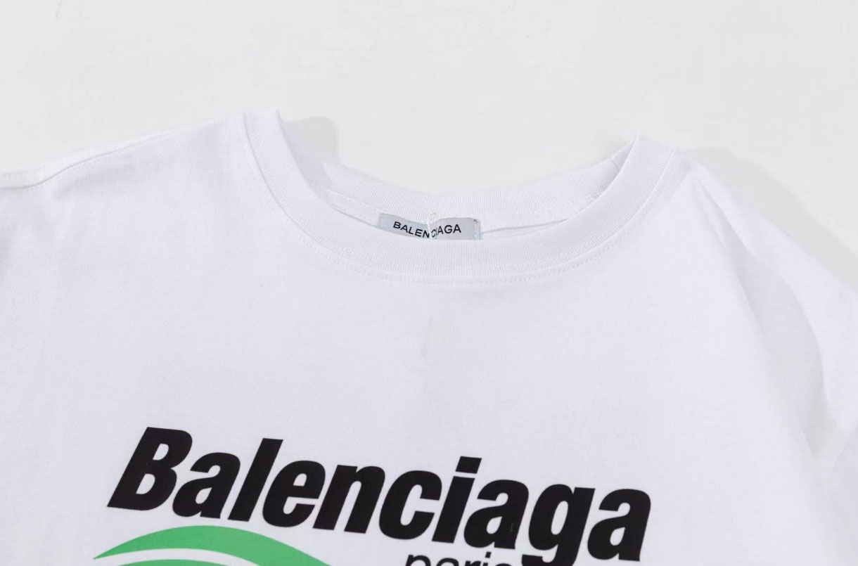 BALENCIAGA Tシャツ プリント 男女兼用 バレンシアガ ペアルック ティーシャツ 半袖 コットン