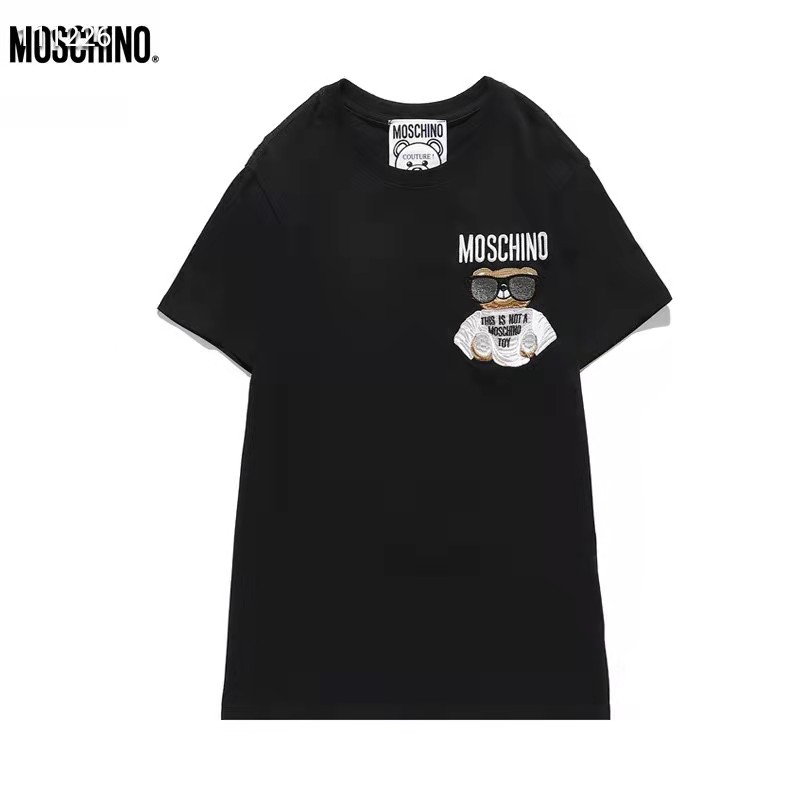 モスキーノ Tシャツ 半袖 ブラント MOSCHINO ティーシャツ クマ 刺繍ロゴ 男女兼用 ユニセックス
