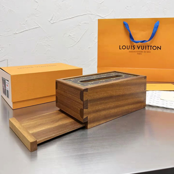 ルイヴィトン ティッシュケース 高級 ハイブラントコピー 木製 ティッシュボックス モノグラム