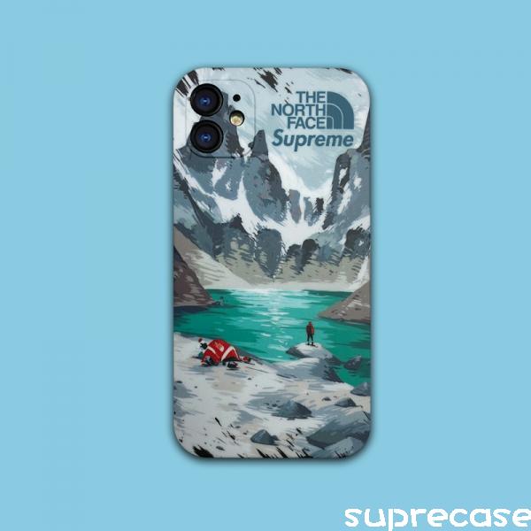 Supreme x The North Face コラボ iPhone 13/13 Proケース オシャレ シュプリーム ノースフェイス iPhone12 Pro/12 Pro Max/11カバー 個性 