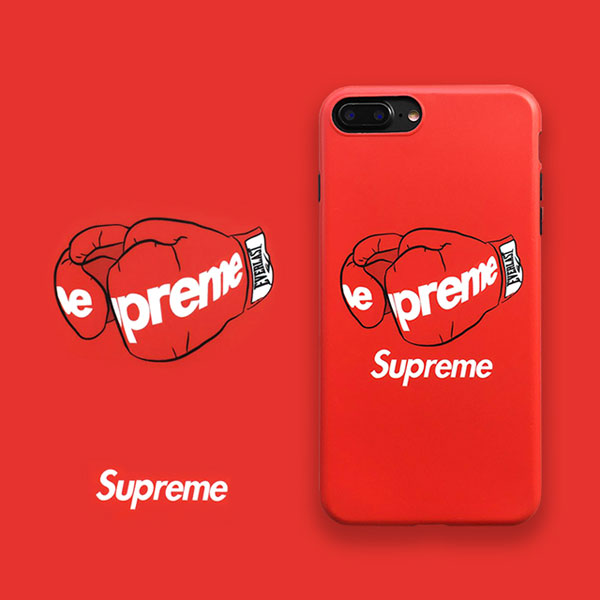 iPhone8+ iPhoneケース supreme レッド 赤 - スマホアクセサリー