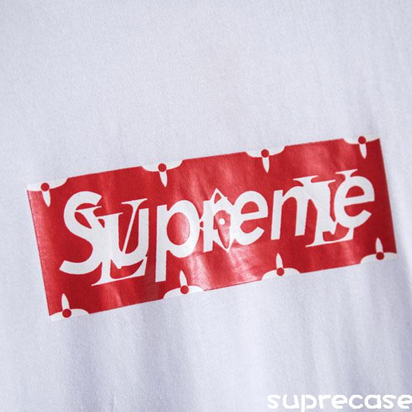 シュプリームＴシャツ ヴィトン韓国風 コピー メンズ レディース supreme カップルｔシャツ パロディ コーデ Ｔシャツ 黒白