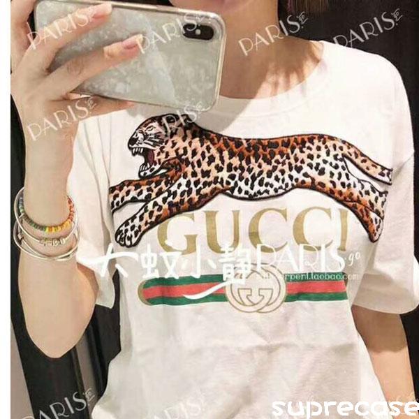 GUCCI レオパード刺繍 ヒョウ Tシャツ 割引新品 www1.komorabih.ba