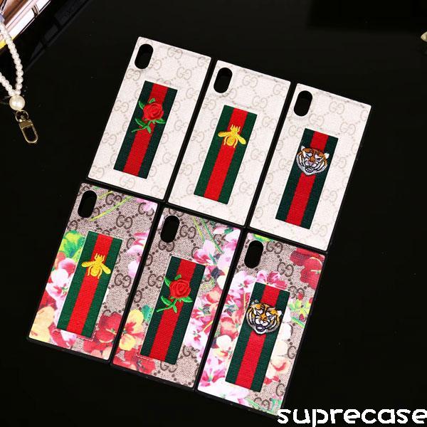 ブラントグッチiphone 9/8/x plusケース GUCCI 刺繍 アイフォン 8 プラスカバー 花柄 レディース iphone 8/7 ケース  タイガー メンズ iphone 6s/6s plusカバー