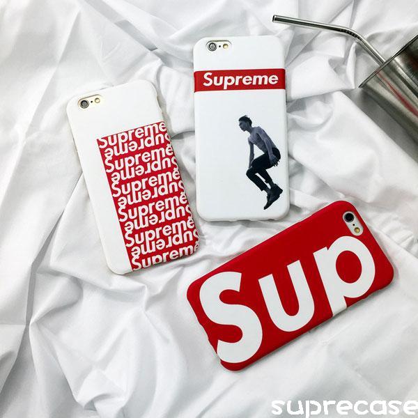 supreme iPhone8 plus ケース 赤スマホ/家電/カメラ
