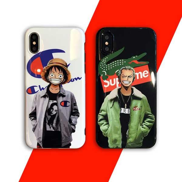 supreme iphone xsケース チャンピオン iphone xrケース ブラント シュプリーム iphone xs maxケース アニメ  champion アイフォンXケース 海賊王 iphone 8/7 plusカバー カコイイ