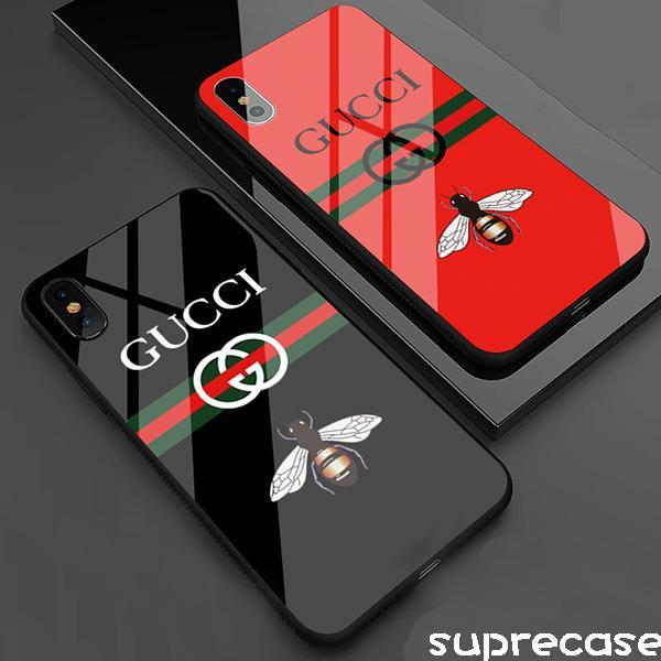 グッチ iphone xi/11/xsケース 蜂柄 GUCCI iPhoneXs Maxケース ブランド アイフォンXRケース 強化ガラス  アイホンX/8 plusケース 男女兼用 アイフォン7/6 plusケース