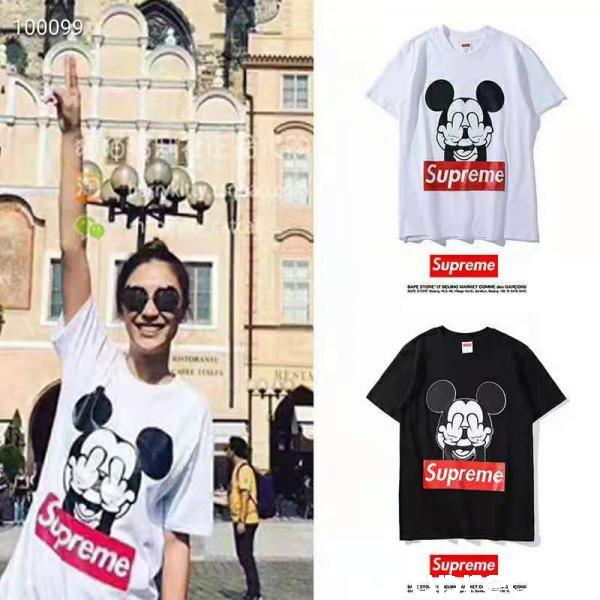 シュプリーム ミッキーコラボ Tシャツ 半袖 DISNEY mickey ｔシャツ ...