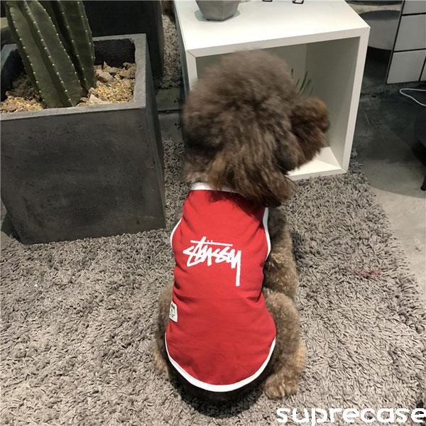 ステューシー 犬服 ドッグウェア 犬用 タンクトップ ブラント stussy 犬の服 ペット猫服 ロゴプリント 夏用 薄手 お散歩 汚れ対策