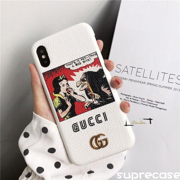 グッチ iphone xrケース 個性 アイフォン xs maxケース 白雪姫 GUCCI iphone x/xsケース ブラント パロディ  iphone 7/8 plusケース 可愛い