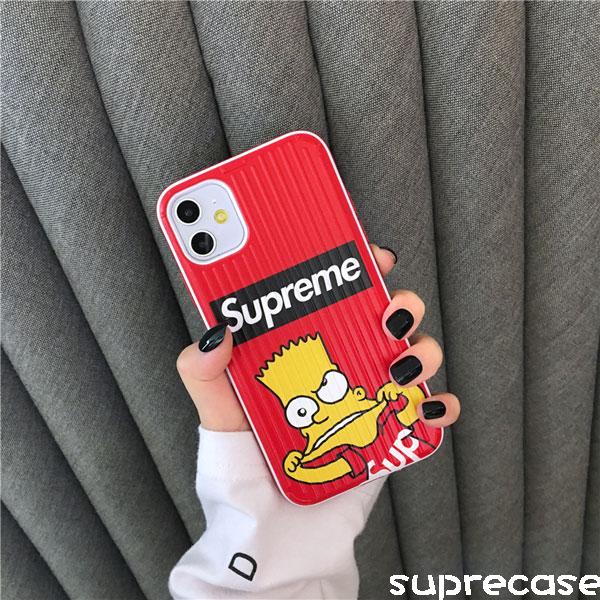 シュプリーム iPhone11/11pro maxケース 可愛い シンプソン Supreme 