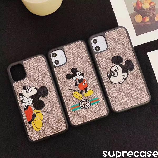 グッチ ミッキーコラボ iPhone11Proケース 可愛い ミッキー iPhone11/11pro maxカバー DISNEY Mickey  GUCCI iPhone xr/xs/xs maxケース ブラント 送料無料