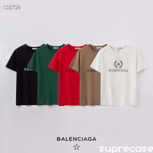 BALENCIAGA Tシャツ 新品 メンズ レディース Tシャツ バレンシアガ 半袖 tシャツ シンプル ブランド ペアルック ティーシャツ 綿  多色選択可