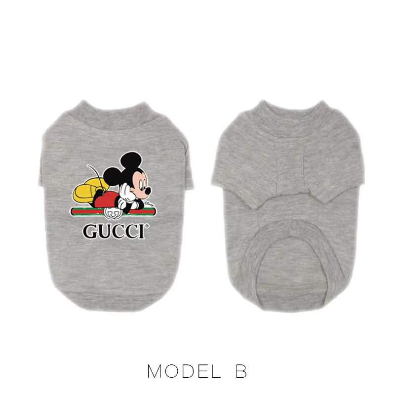 グッチ ミッキーコラボ 犬服 ドッグウェア 可愛い MICKEY ペットウェア ブラント GUCCI 犬の服 ペット猫服 ロゴプリント パロディ洋服  ペット用トレーナー 小型犬 中型犬