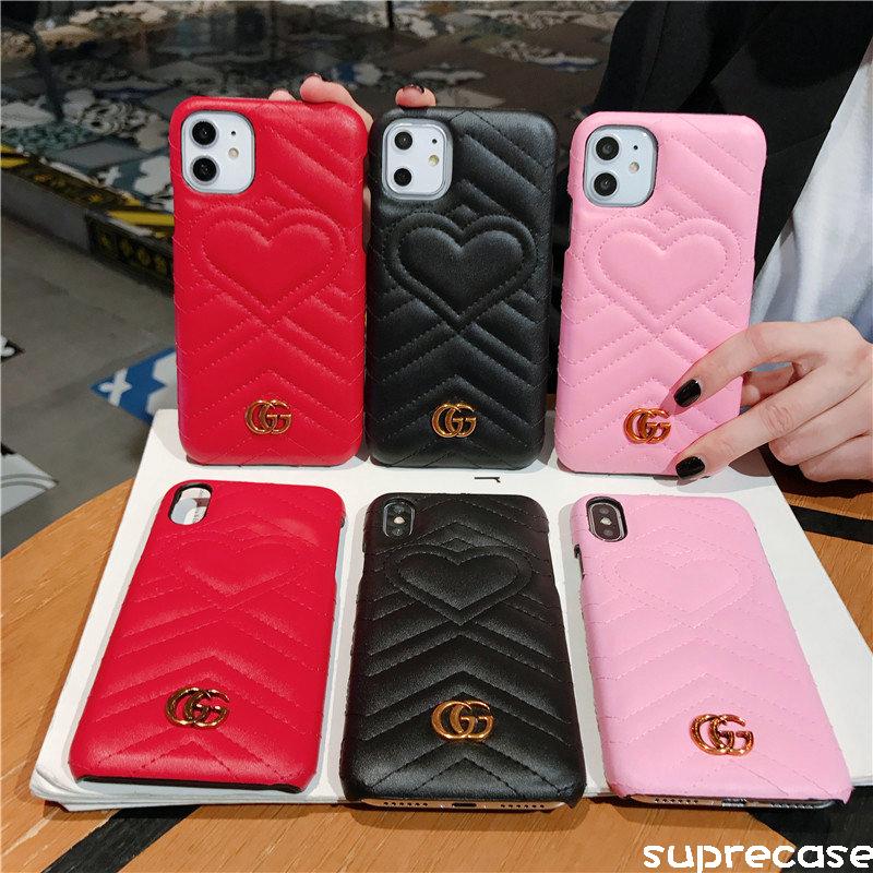 GUCCI iPhone 11/11Pro Maxケース ブラント グッチ ハート iPhone SE 