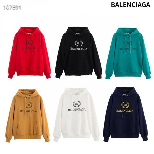 バレンシアガ パーカー メンズ レディース ユニセックス BALENCIAGA スウェット パーカー プルオーバー 男女兼用 トップス 6色展開