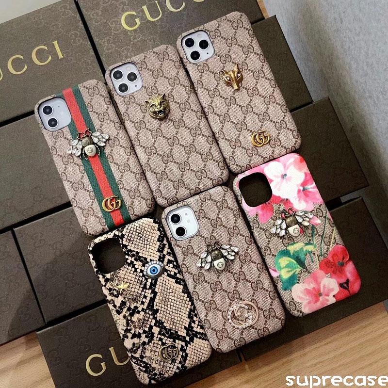 グッチ iPhone12ケース ブラント アイフォン12プロカバー GUCCI iPhone12pro maxケース 可愛い ハチミツ付き  iPhone11/11pro/11pro maxケース