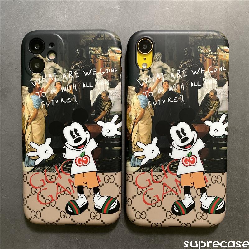 可愛い グッチ ミッキーコラボ iPhone12/12pro maxケース アイフォン12プロカバー ソフトケース GUCCI Mickey  iPhone 11 11pro 11pro maxケース 送料無料