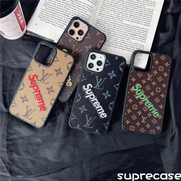 シュプリーム ルイヴィトン iPhone12プロ/12pro maxケース 刺繍ロゴ Supreme LV iPhone12/12ミニケース ブラント  モノグラム アイフォン11/11pro/11pro maxカバー