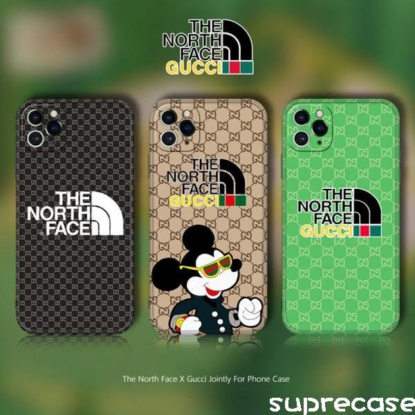 GUCCI THE NORTH FACEコラボ iPhone13/13pro/12/12pro maxケース アイフォン12プロケース グッチ  ノースフェイス ミッキー iPhone11/11pro/11pro maxケース