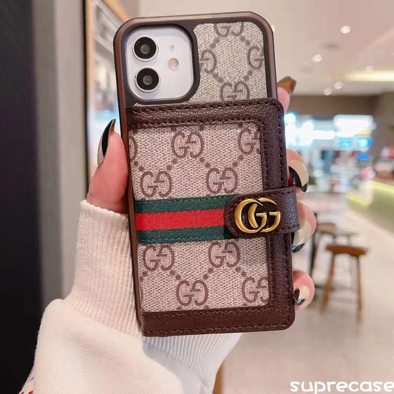 オシャレ グッチ iPhone13/13proケース カードポケット付き Gucci