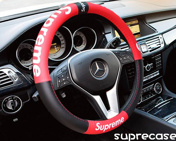 シュプリーム ハンドルカバー ステアリングカバー ブランド Supreme 車用品 カー用品 ハンドル カバー