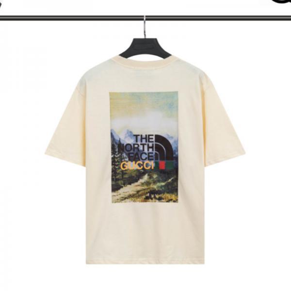 希少 GUCCI×ノースフェイス コラボTシャツ ユニセックス グッチ (日本