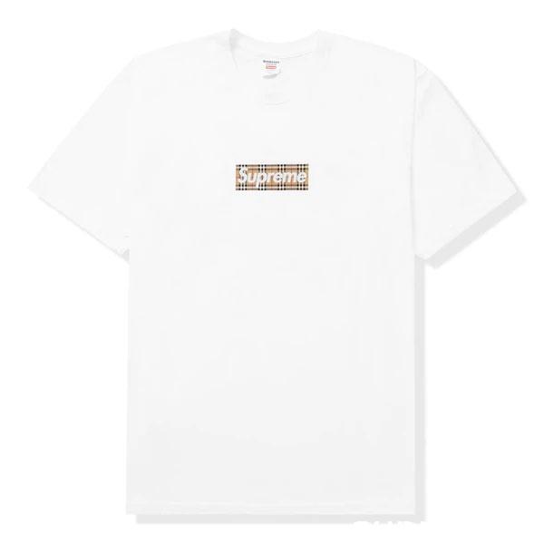 Supreme x Burberry 22SS Box Logo Tee ボックスロゴ Tシャツ 男女兼用 シュプリーム バーバリーコラボ  2022SS 新作 半袖Tシャツ 大人気