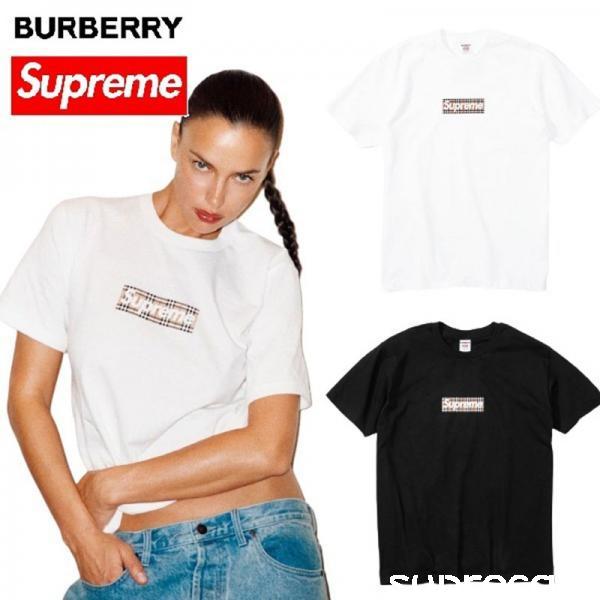 Supreme x Burberry 22SS Box Logo Tee ボックスロゴ Tシャツ 男女兼用 シュプリーム バーバリーコラボ  2022SS 新作 半袖Tシャツ 大人気