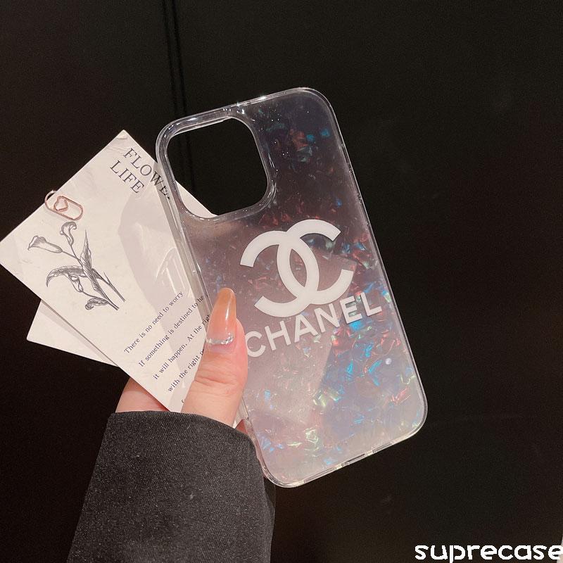 Chanel iPhone14 Proケース シャネル アイフォン14カバー キラキラ iphone14pro maxケース 半透明  iphone13/13pro/12/12pro maxケース クリア 女性向け